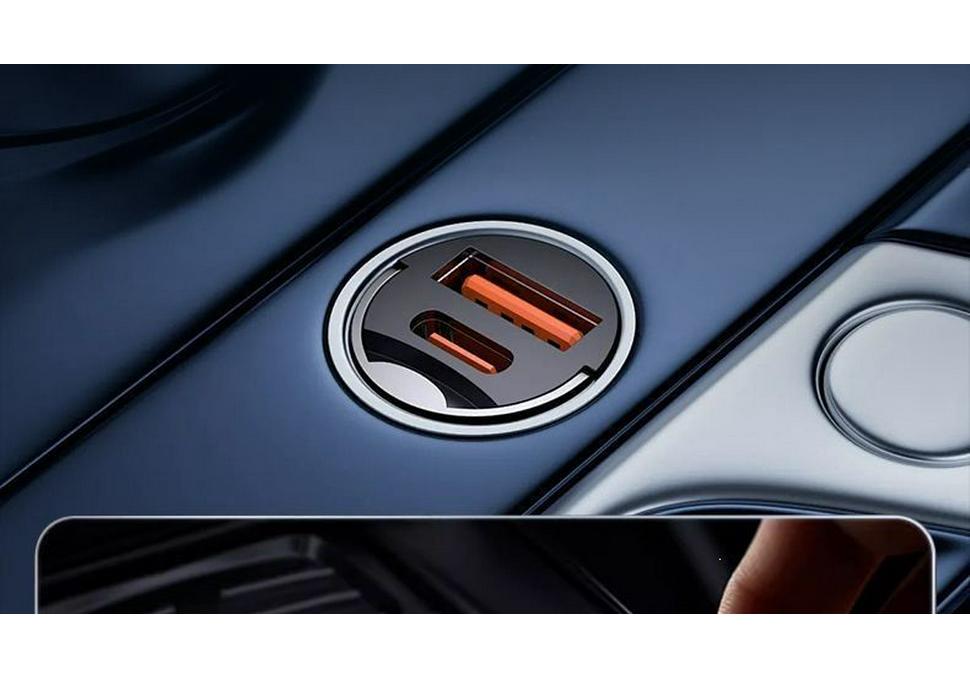 Dual-Port 30W High-Power Fast Car Charger for Mobile Devices