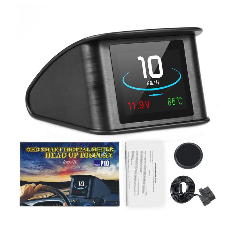 2025 Newest P10 Universal LCD Car Digital Large Screen OBD Monitor Head Up Display Overspeed Alarm Angine Gauge Car Accessories