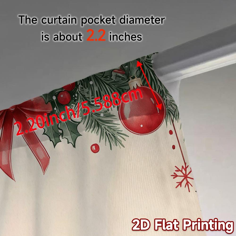 2pcs,Curtains Christmas Ornaments Red Bow Watercolor (2) Modern Contemporary Curtains Versatile Polyester Fabric Curtains
