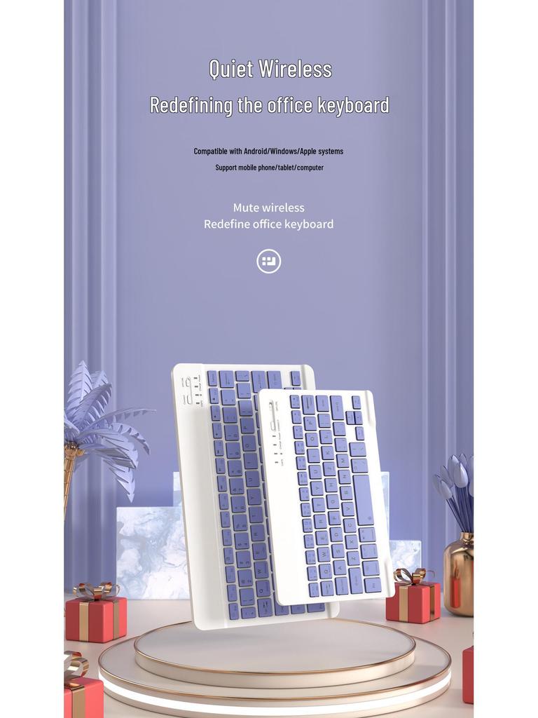 Universal Silent Rechargeable Bluetooth Keyboard for iPad, Mobile Phone, and Tablet