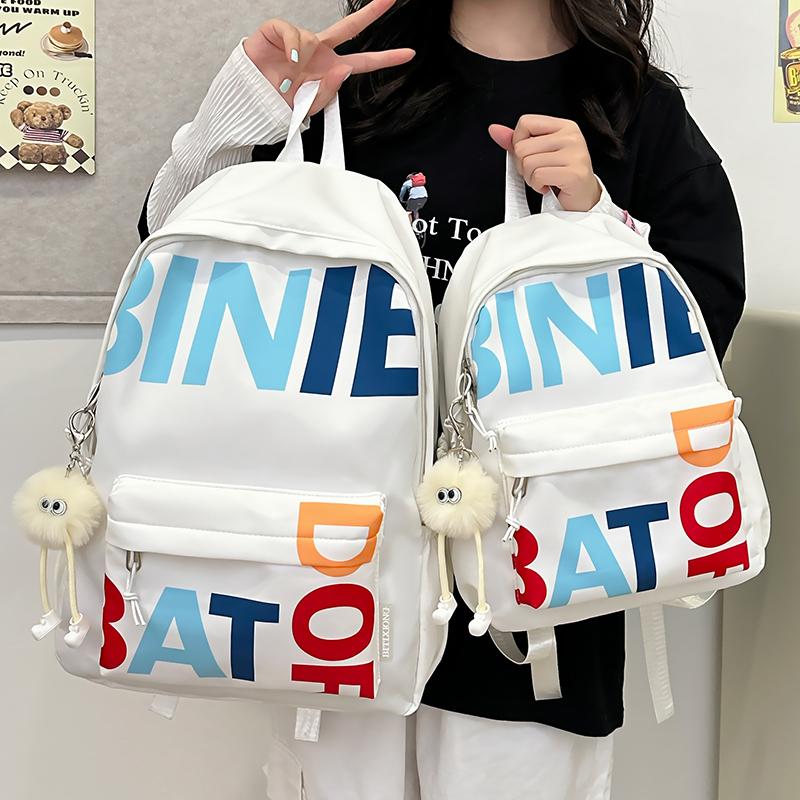 Студенческий школьный рюкзак с буквенным принтом — фото 5