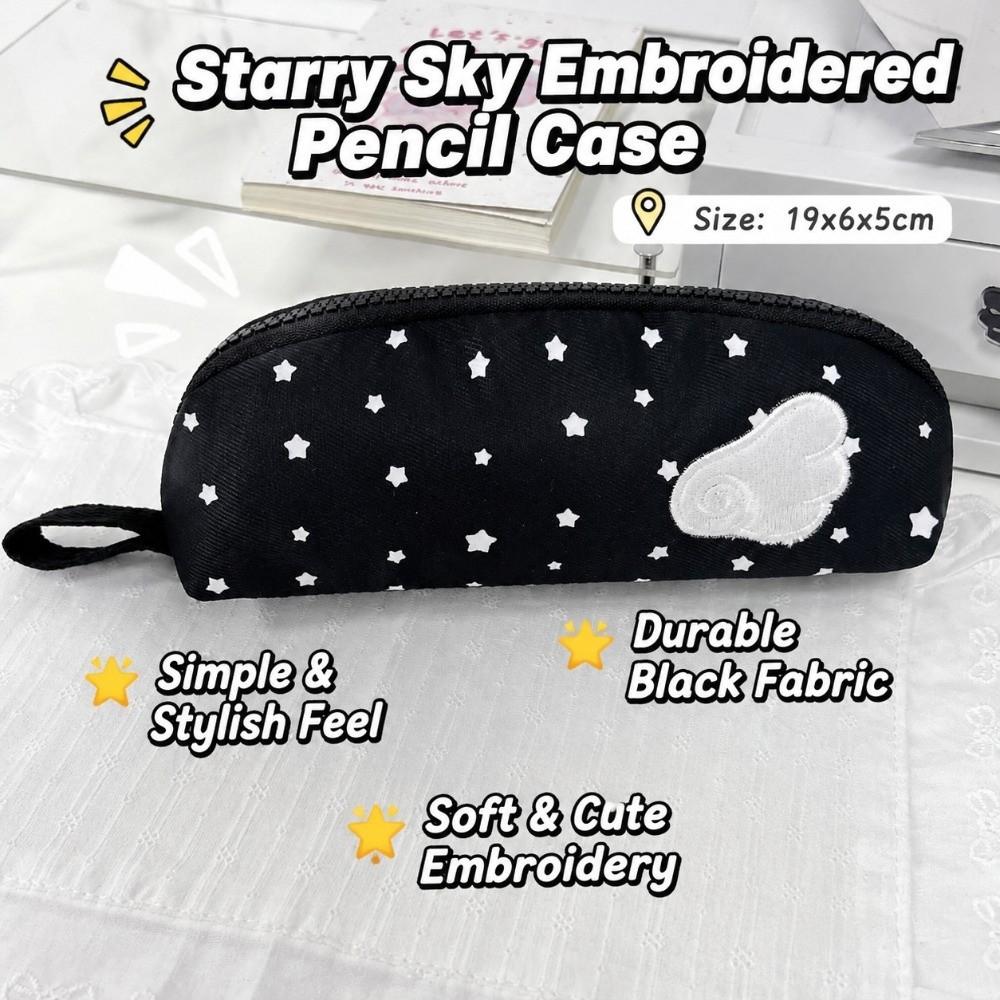 Star Print Pencil Case Large Capacity Pen Bag Durable Stationery Organizer School Office
