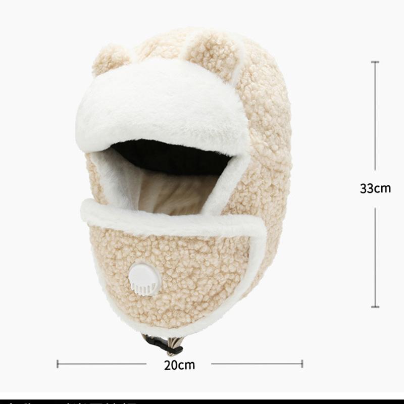 Women Trapper Hat Winter Bomber Hat Warm Fleece Scarf Ski Snowboard Cap