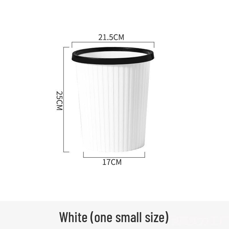 

Creative Striped Wastebasket: Large Coverless Trash Can for Kitchen, Bathroom, and Living Room