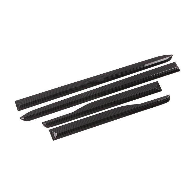 2019 Santa Fe Black Carbon Fiber ABS Door Edge Trim Pieces