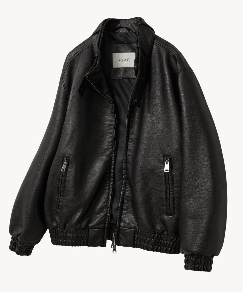 Vtwo 8302 Washed Leather Blouson (Black)