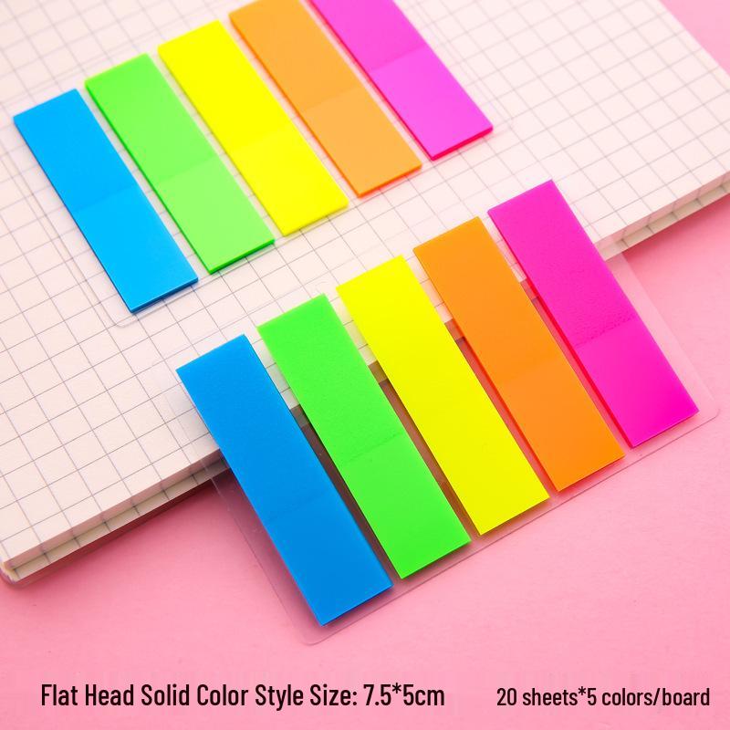 Transparent Fluorescent Sticky Note Labels - Highlight and Index Stickers for Student Classification