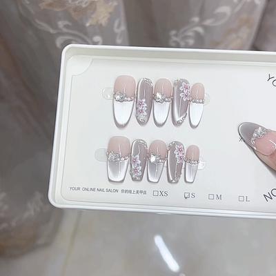 Pure Hand-made Phototherapy Wears Kasumi Flowers and Picks Cat's Eyes Three-dimensional Flower Reuse Nail Art Patch