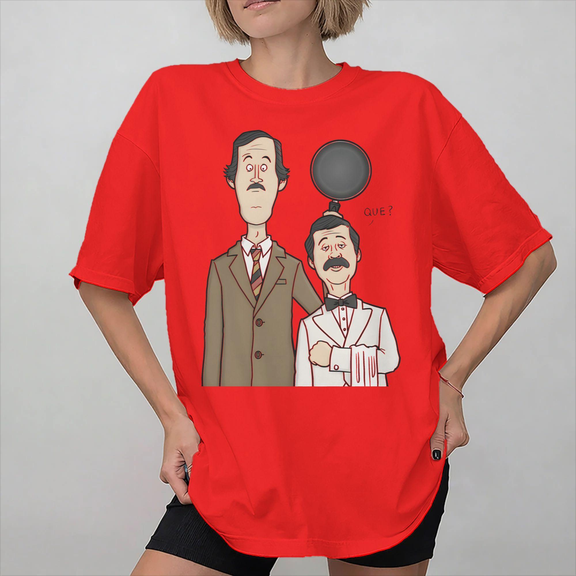 Unisexs Womens Fawlty Towers Basil Unisexuel T Shirt Pure Cotton Fashion TShirt Top Clothing S