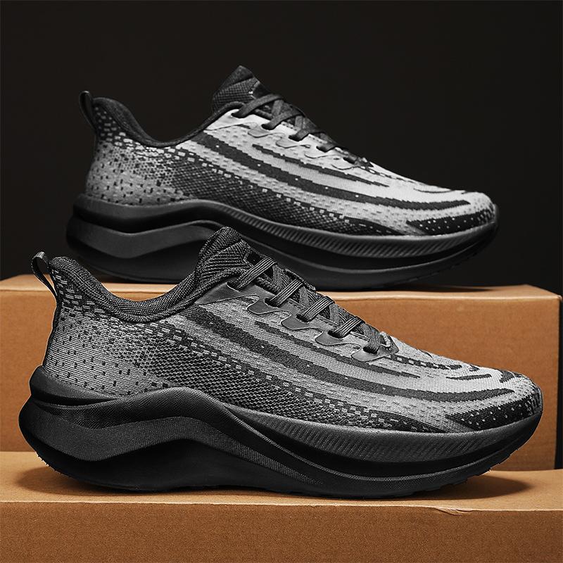 

Men s shoes summer wear breathable fly-woven mesh casual youth running walking lightweight fashion versatile sports shoes 45 чорний