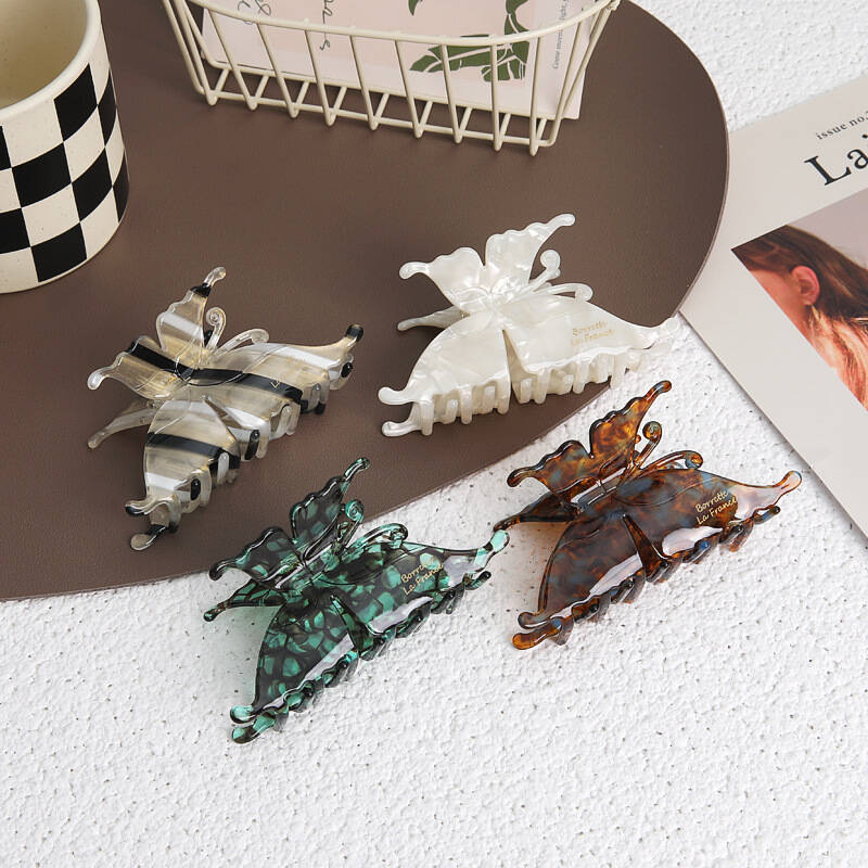 Exquisite Acetate Hair Claws Elegant Butterfly Shark Hair Clips Barrettes For Women Korean Design Hair Accessories Headwear Gift