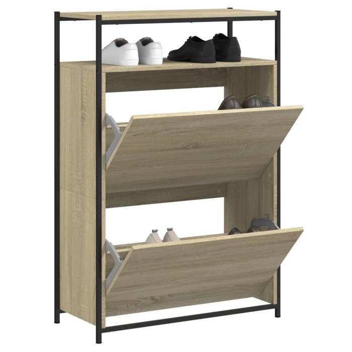 VidaXL Shoe Cabinet Sonoma Oak 75x34x112cm Engineered Wood 840035