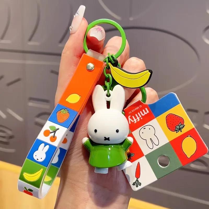 Kawaii Miffy Cute Doll Fruit Series Keychain Backpack Pendant Boy and Girl Toy Gift