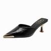 Baotou Half Slippers Women Wear Pointed High Heels Thick Heels Cool Slippers Women's New High Heels Slippers Large Size