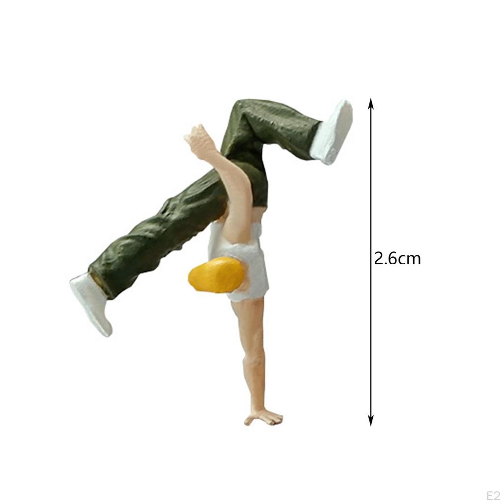 1/64 Figure Resin Doll Street Dancer Tiny People Handpainted for Fairy Garden Sand Table