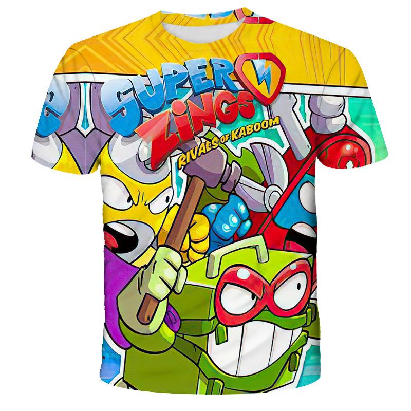 3D Super Zings T Shirt Kids Toddler Anime Game Streetwear Short Sleeve Children's T-Shirt Superzings Tshirt Children Cloth Tops