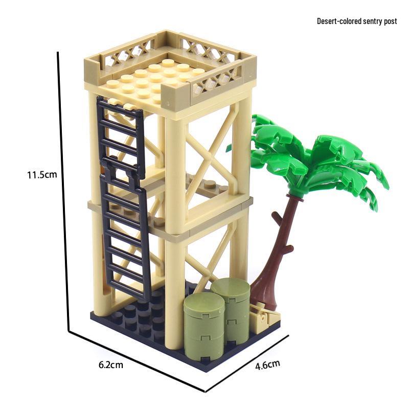 WWII Sentry Post Observation Deck Building Blocks Set