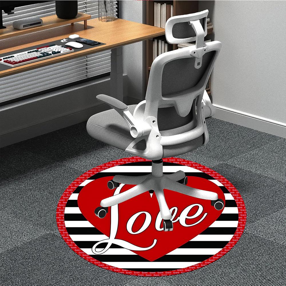 

1pc Love Heart Print Chair Carpet for Office, Non-slip, Soft and Durable Office Rug for Decoration, Perfect for Office yy260105052 80cm by 80cm