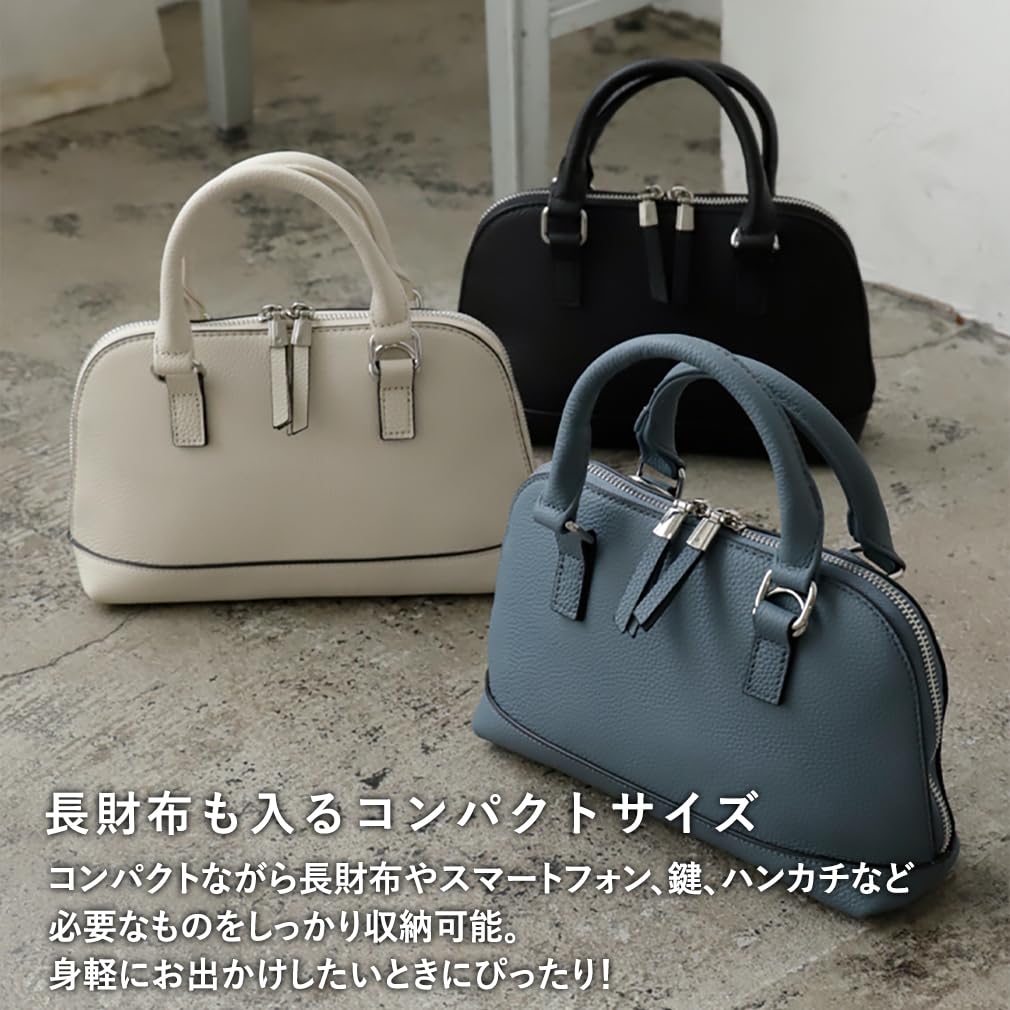 VITAFELICE Dames Ronde Rits 2-Weg Mini Handtas (sib-20069n) (Gebroken wit)