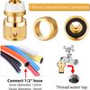 6-Piece Brass Hose Faucet Connectors - 1/2" and 3/4" 2-in-1 Faucet Adapters with Seals and Washers