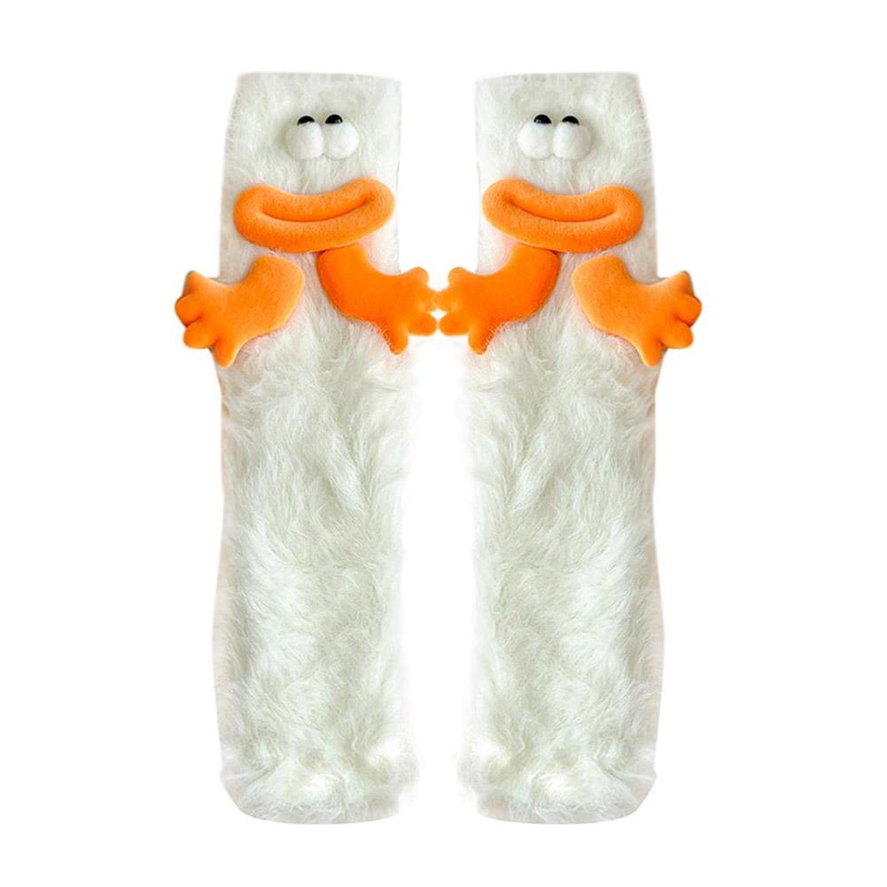 3D Novelty Face Fuzzy Socks Winter Coral Fleece Floor Socks Couple Sleep Socks Christmas Stockings Funny Cartoon Monster Socks