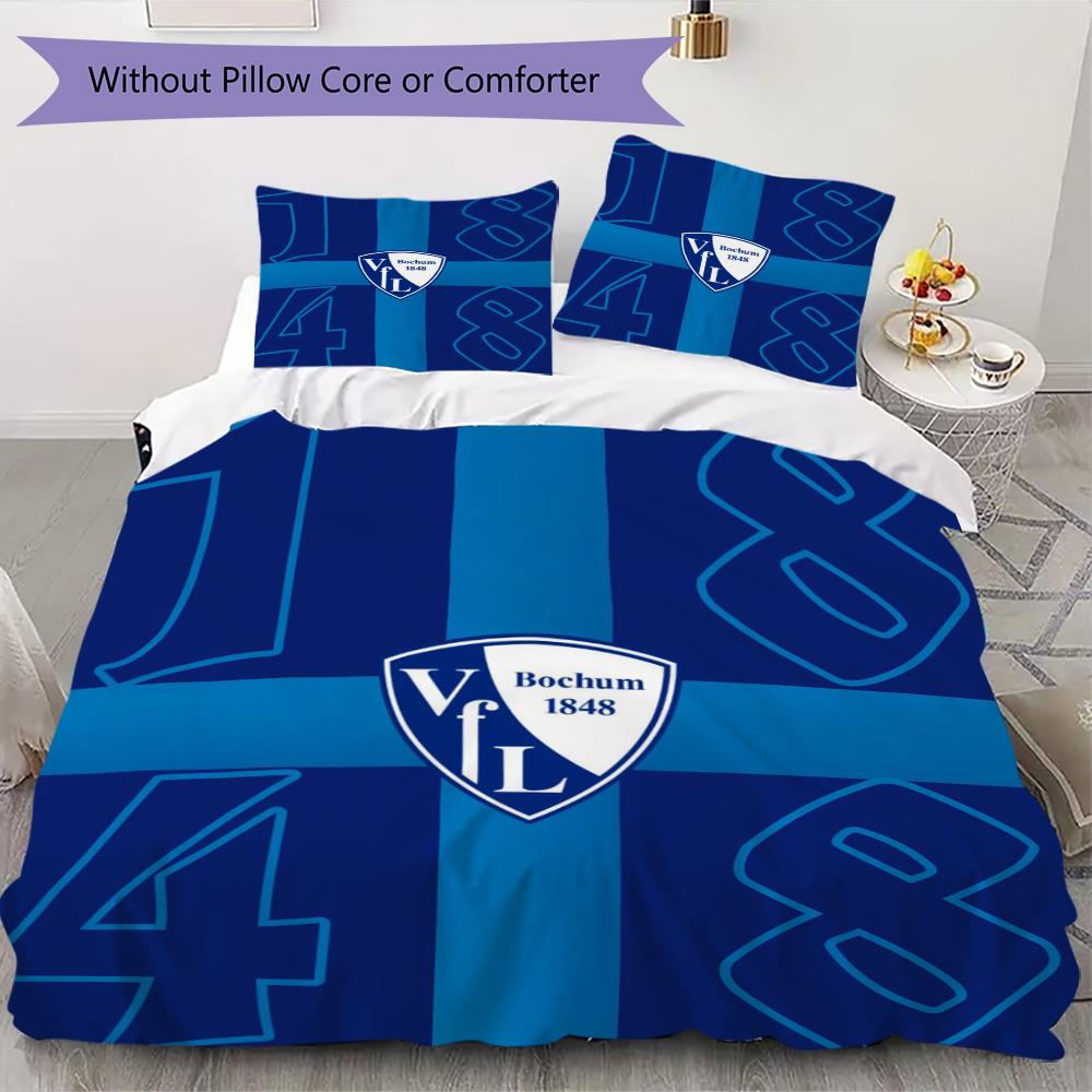 VfL Bochum 1848 Muster Bettwäsche Steppbettwäsche Bettbezug Kissenbezug Heimdekoration Geburtstagsgeschenk (1 Bettbezug + 2 Kissenbezüge (ohne Füllung))99