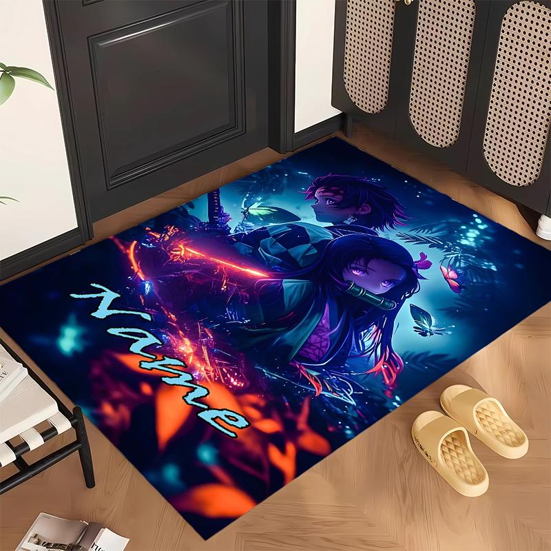 Demon Slayer (1) Personalized Name Office Carpet Stylish Decor for Living Room Bedroom Kitchen