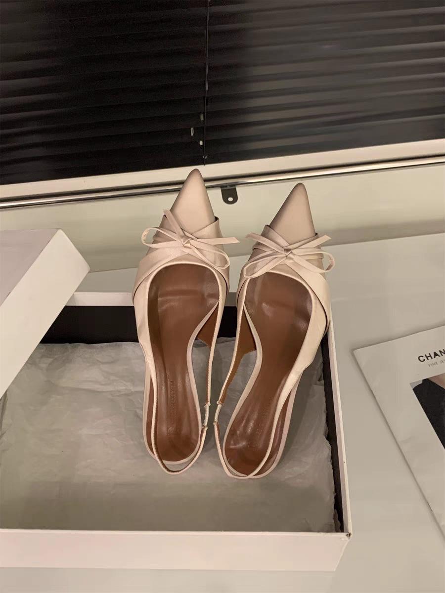 

туфли на шпильках с высоким каблуком, босоножки с застежкой-мешком, женская обувь 2025 года, летний темперамент, светская львица, черные весенние туфли с острым носком 42 фиолетовый