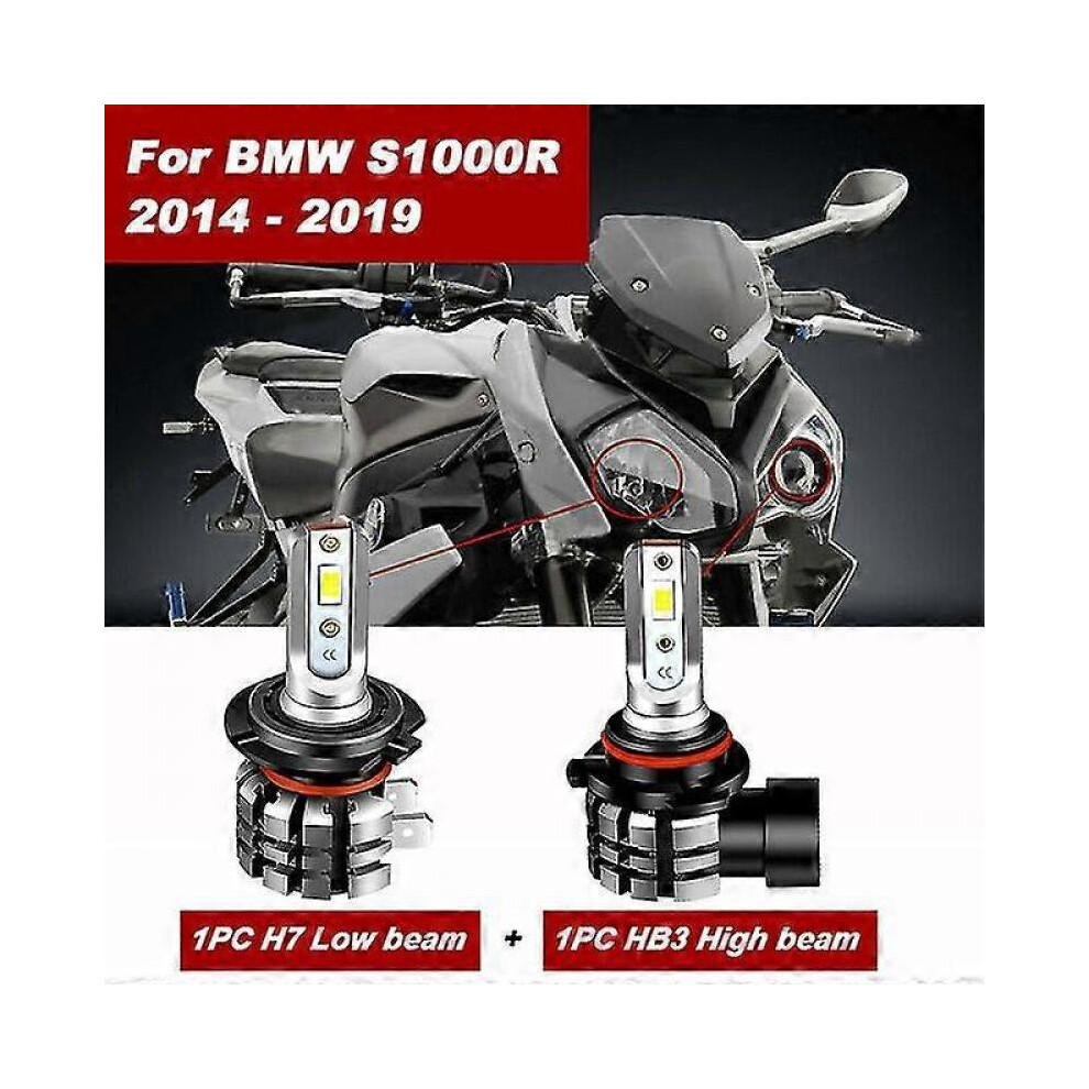 2pc Motorcycle H7 + Hb3 Led Headlight Bulbs Conversion Kit 2pc 6000k for Bmw S1000r 2014 - 2019