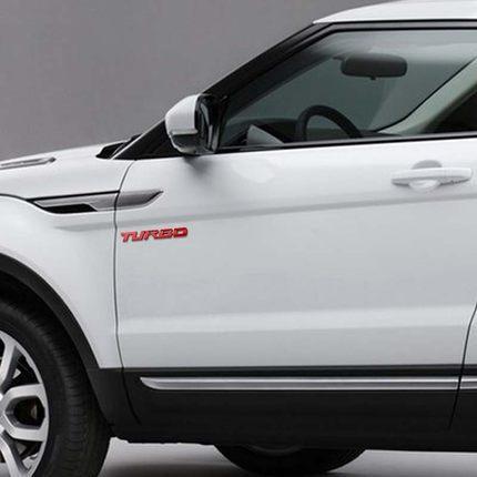 Naklejka Samochodowa 3D z Turbosprężarką Odznaka Metalowa ze Stopu Turbo Oznaczenie Tylne Boczne Akcesorium do Dekoracyjnej Modyfikacji Pojazdu