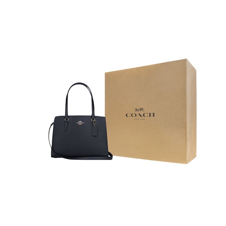 Coach Tatum 35 Large Capacity Leather Tote Crossbody Shoulder Bag Women bags Black C4078-IMF2L