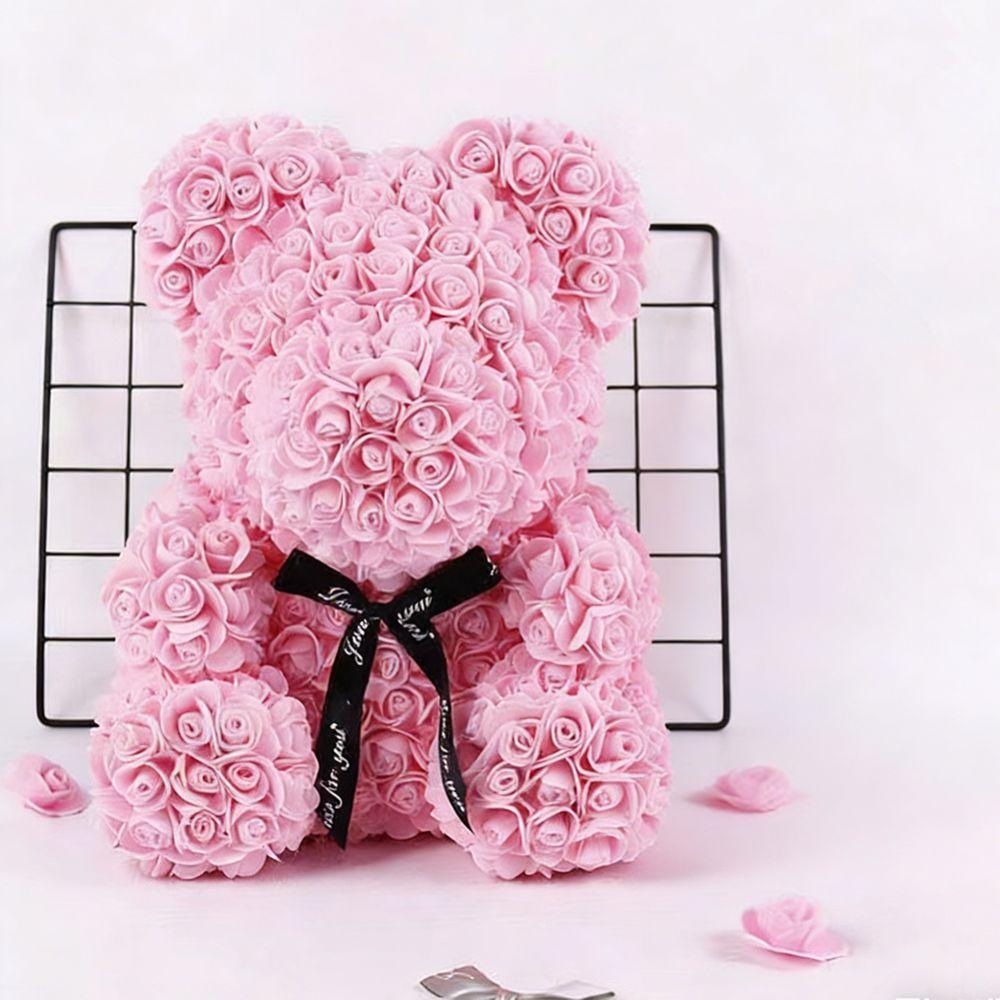 25cm Orsetti Fiore Rosa Regali per Amanti Dolce San Valentino Rose Fai da Te Forniture per Feste Orsetto Fiore Simulato Festa