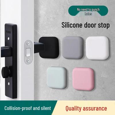 Door Stopper: Punch-Free Silicone Magnet for Bathroom with Anti-Collision Pad