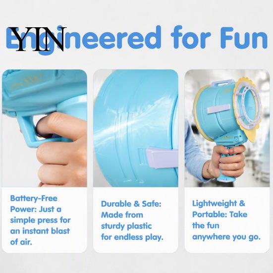 Durable Prank Toy for Teens Handheld Air Cannon Toy, Single Shot Vortex No Family Gathering Entertainment Battery Shooter Blower Outdoor Games,