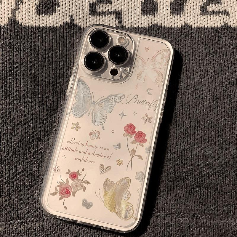 Butterfly Rose Suitable for Xiaomi Mi 15/14Pro Mobile Phone Case 13/12 Soft 11/10Pro Cartoon 4 Redmi 4x Soft Case