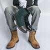 Męskie buty Martin duże rozmiary patchworkowe wysokie buty skórzane imitacja wełny modne buty europejskie i amerykańskie buty jesienno-zimowe męskie