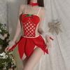 Red Hot Christmas Lingerie: Women's Erotic Hollow-Out Nightgown