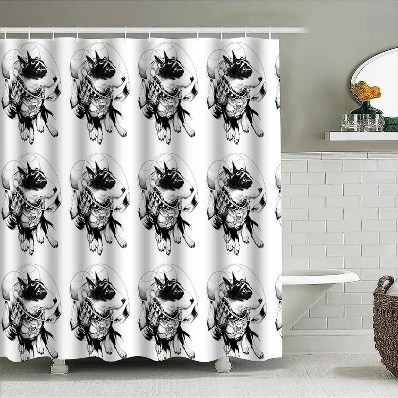 Anime Cat Shower Curtain Japanese Kawaii Decor Bathroom Set Waterproof Cute Kitty Washroom Fabric Liner Home Decor