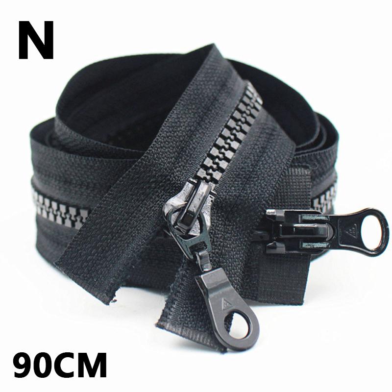 70/90cm 5# Resin Zipper Double Slider Zip For Down Jacket Clothes Bags Sewing Accessories Open-End Zippers Repair Accessory
