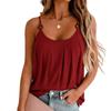 Canotta da donna senza maniche, vestibilità ampia, plissettata, con scollo rotondo, camicetta casual, fluida, per l'estate, uso quotidiano