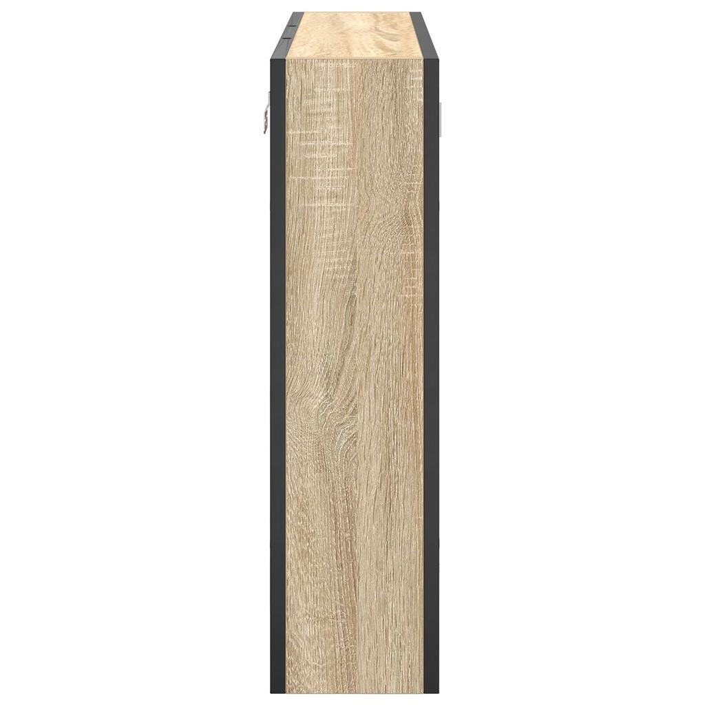 Retro-Wandspiegel Fürs Badezimmer, Schminkspiegel Mit Offenen Quadratischen Aufbewahrungsfächern Auf Beiden Seiten, 60 X 16 X 60 Cm