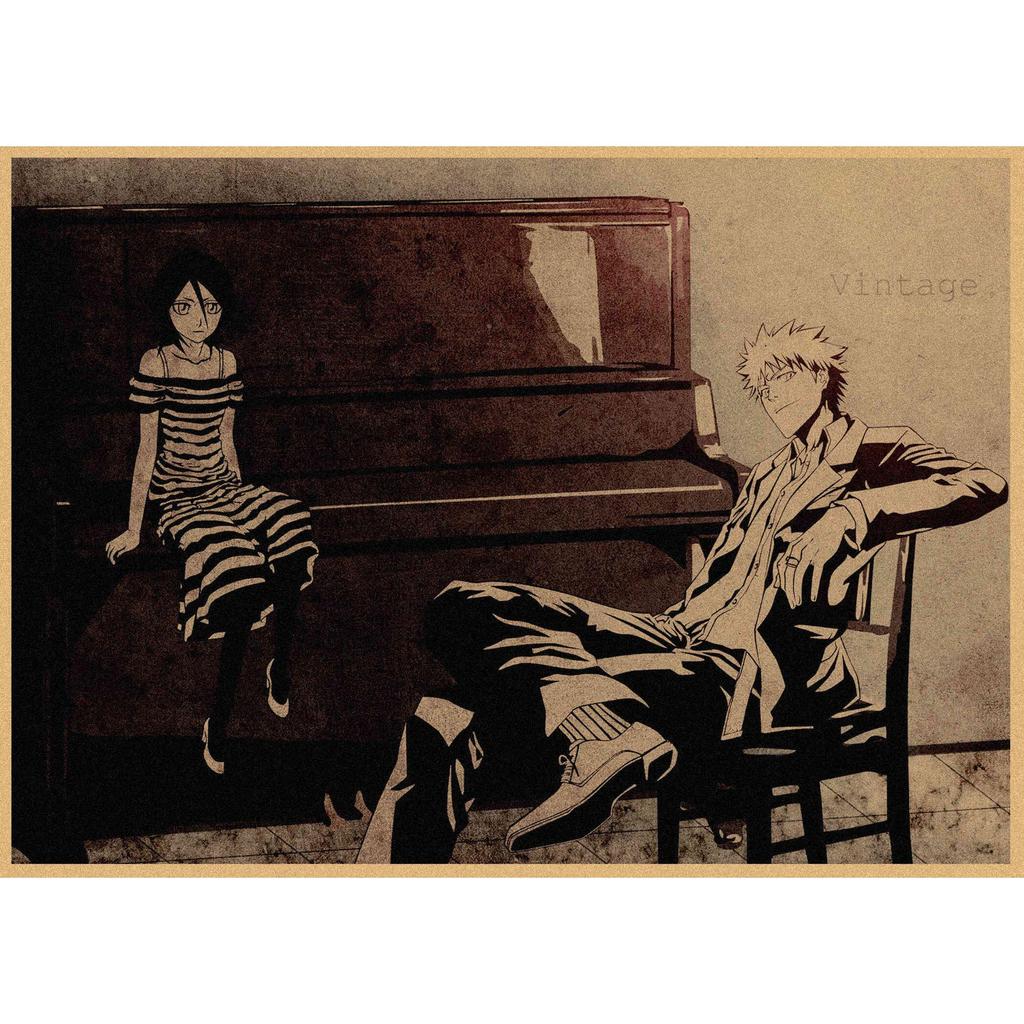 Bleach Anime Retro Kraft Paper Poster Wall Decoration