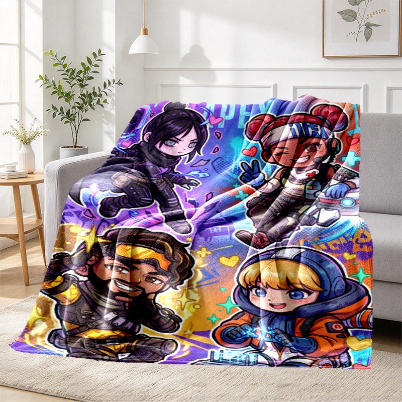 Apex Legends Pattern Blanket for Home Decoration, Bed, Sofa, Car Travel, Camping, Suitable for All Seasons, Birthday Christmas Gift