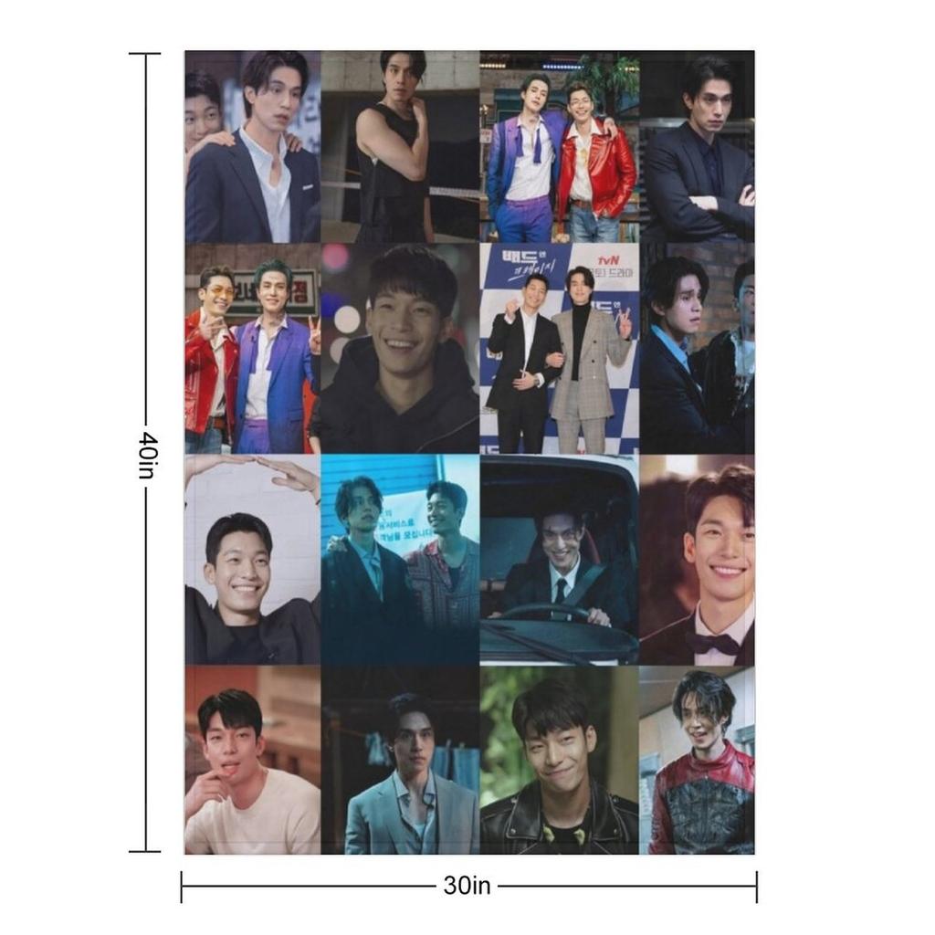 Lee Dong Wook and Wi Ha Joon Throw Blanket Blankets For Bed Moving warm for winter Winter beds Blankets