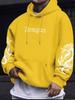 New spring and autumn printed men's drawstring sweatshirt with kangaroo bag hooded pullover sweatshirt