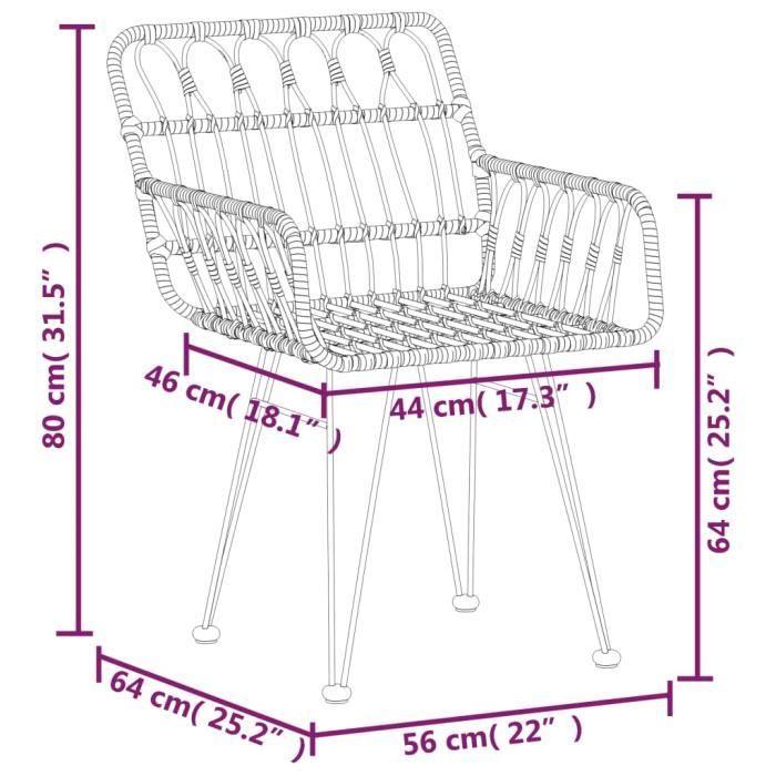 3157866 vidaXL Ensemble de salle à manger de jardin 3 pcs Noir Résine tressée