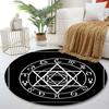 Esoteric Star Symbol with Zodiac Signs Print Round Rug, Living Room, Bedroom, Playroom Carpet, Non Slip Floor Mat, Gift