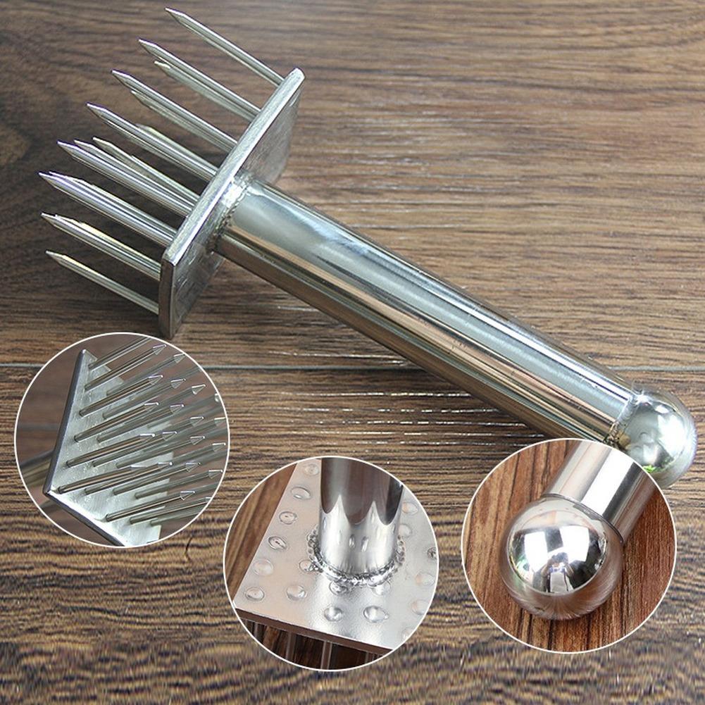 Edelstahl Bauchspeck Haut Knusprig Handwerkzeug Loch Hammer Nadel Stich Spitze Nadel Schnell Zartmacher Lockeres Steak Küchenwerkzeug