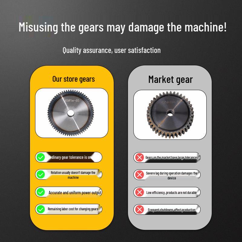 Module 2 Cylindrical Spur Gear & Rack Set, 10-160 Teeth, Quenched 45# Steel, Custom Machining Available.