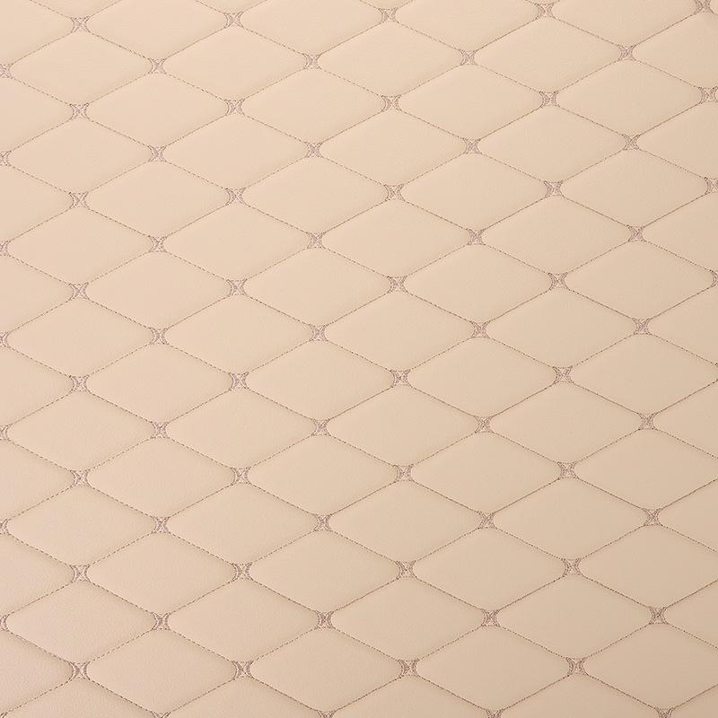 Diamond Pattern Quilted Leather Car Seat Cover & Mat